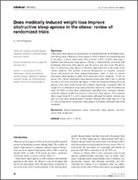 Does medically induced weight loss improve obstructive sleep apnoea