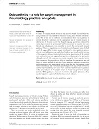 Osteoarthritis – a role for weight management in rheumatology practice